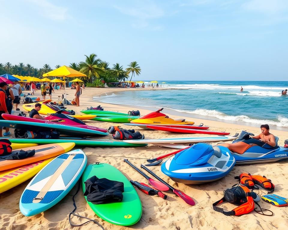 What equipment do I need for water sports in Kuta?