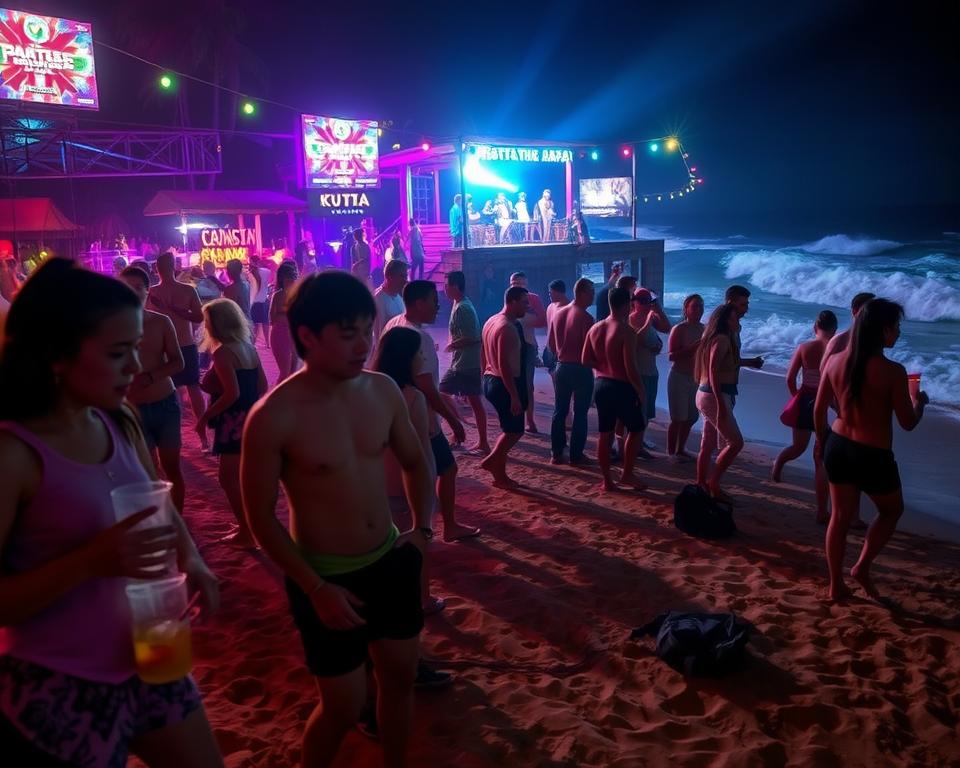 What should I avoid while partying in Kuta?